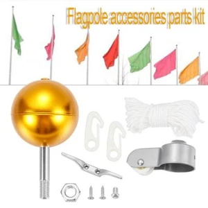 Ball Pulley Flag Pole Parts Nylon Braided Rope Repair Kit Flagpole Accessories - Picture 1 of 11
