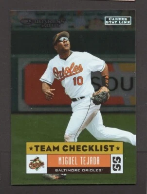 2005 Donruss Career Stat Line #374 MIGUEL TEJADA CL Baltimore Orioles #/162 - Image 1 of 2