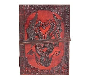 Handmade Leather Double Dragon Journal Notebook Travel Diary Gift Sketchbook - Picture 1 of 7