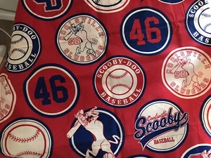 Scooby Doo Baseball Curtain Valance Red White Blue Coolsville Sluggers - Picture 1 of 1