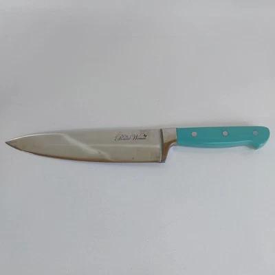 Cuchillo de chef Pioneer Woman verde azulado 8”, repuesto de acero inoxidable turquesa Foto 1 de 4