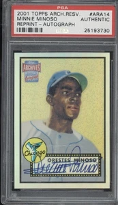 2001 Topps Archives Reserve Orestes Minoso Rookie Reprint Auto #ARA14 PSA AUTH - Picture 1 of 2