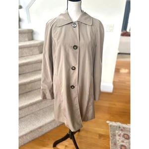London Fog hellbraun khaki Knopfleiste schwarz kariert gefüttert Trenchcoat - Bild 1 von 8