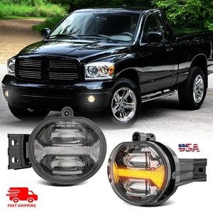 03-08 For Dodge Ram 1500 2500 3500 Pair Bumper Driving LED Fog Lights Amber DRL  - Picture 1 of 16