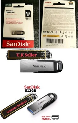 SanDisk Ultra Flair 512GB USB Flash Drive Pen Drive Memory Drive **Genuine** - Image 1 of 4