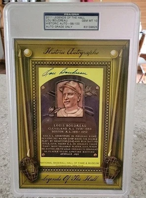 Legends Of The Hall Lou Boudreau 2011/autógrafo/98/100/PSA 10 Foto 1 de 3
