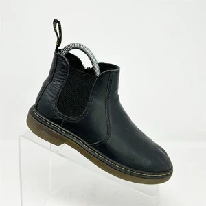 Dr. Martens 2976 J Youth Chelsea Boots Smooth Black Leather Unisex Kids Size 3 - Picture 1 of 11