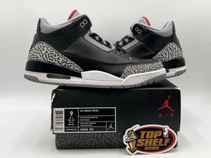 Nike Air Jordan Retro 3 OG Black Cement 2011 Size 9 Authentic Basketball Used - Picture 1 of 11