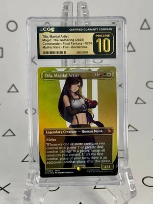 Tifa, Martial Artist Borderless Foil  - CGC 10 Pristine MTG Magic Final Fantasy - Image 1 of 2