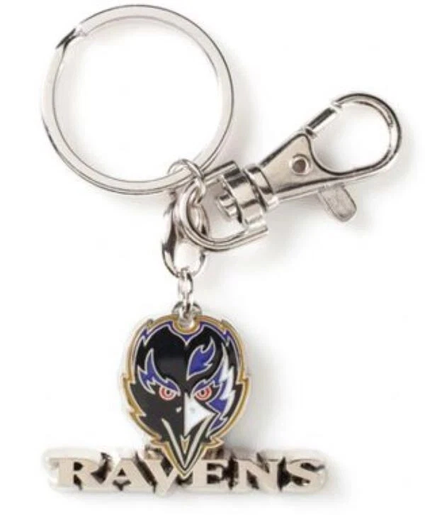 Baltimore Ravens Heavyweight Keychain, NFL Licensed Chrome Enameled Keyring - Image 1 of 1