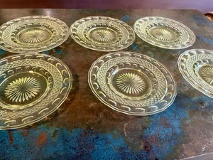 6 platos antiguos vintage de la depresión amarilla de 8" - Imagen 1 de 13