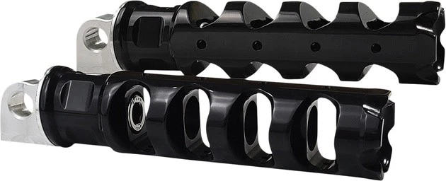 Accutronix Muzzle Brake Folding Footpegs Black #RP111-AKB Harley Davidson - Image 1 of 1