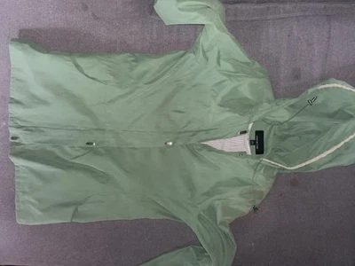 Jones New York Jacket Womens Large Green Hooded Snap Front Windbreaker Raincoat - Image 1 of 4