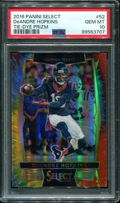 2016 DeAndre Hopkins PSA 10 Panini Select Tie-Dye Prizm /25 #52 Houston Texans - Image 1 of 3