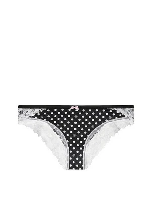 Victoria's Secret Body de Victoria Panty Cheekini con ribete de encaje negro a lunares Foto 1 de 2