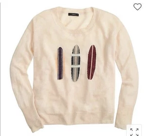 Maglione J.Crew lino tavola da surf donna taglia small intarsiato nautica costiera top - Foto 1 di 9
