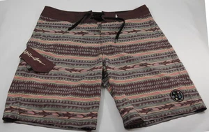 Maui and Son Herren Shorts flach 19" Act 34 Hai Board Kordelzug 4-Wege-Stretch - Bild 1 von 11