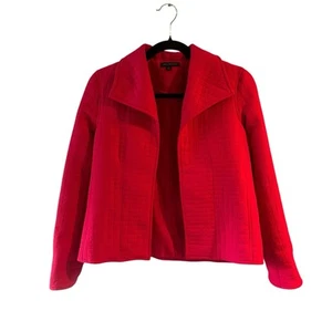 Chaqueta Blazer Para Mujer Pequeña Rosa Acolchada Frente Abierto Trabajo Clásico - Imagen 1 de 9