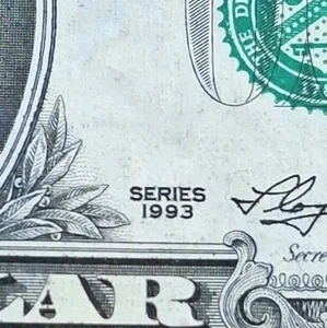 Older $1 1993 One Dollar Bill Vintage, Antique $1 Circulated But Nice - Picture 1 of 5