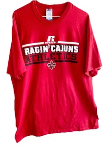 RAGIN’ CAJUNS ATHLETICS - T-Shirt Russell Athletics XL T-Shirt Top Zustand - Bild 1 von 4
