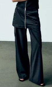 ZARA Damen Rock Hose/Cargohose schwarz Gr. S Neu mit Etikett - Bild 1 von 12