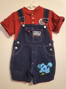 Vintage Blues Clues Y2K Fishing Buddy 2 Piece Boys Overalls 24M - Bild 1 von 13