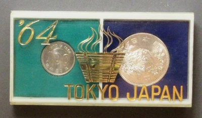 Juegos Olímpicos Tokio Japón 1964 2 piezas.  Monedas conmemorativas sin circular Foto 1 de 3