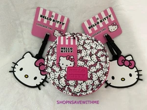 Estuche de viaje y etiquetas de equipaje Sanrio Hello Kitty para almacenamiento de joyas en toda la cara NUEVO - Imagen 1 de 11