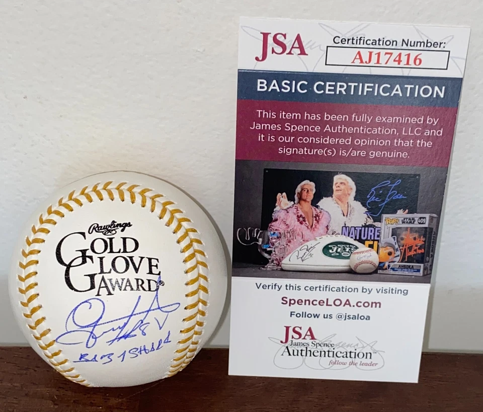 Guante de Oro Firmado por Gerardo Parra Autografiado Béisbol Bebé Tiburón Nacionales JSA Foto 1 de 1