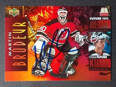 MARTIN BRODEUR AUTHENTIC AUTOGRAPH 1994-95 MCDONALD'S UPPER DECK NO McD-35 91679 - Image 1 of 2