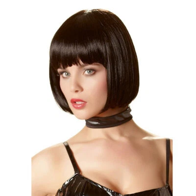 COTTELLI COLLECTION Damen Perücke in Bob-Form mit Pony Schwarz Fasching Karneval Motto-Party