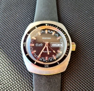 Festina vintage diver Incabloc 25 jewels automatic 200m 20 atmospheres Screwdown - Picture 1 of 14