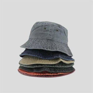 Women Men Bucket Hat Cotton Fishing Boonie Brim Visor Sun Summer Camping Cap - Picture 1 of 20