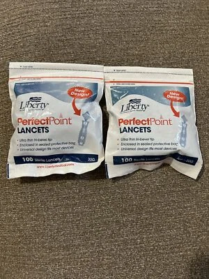 Lancets LIBERTY MEDICAL Perfect Point 2 pkg 100/pkg 30g Diabetes care 200 ea. - Image 1 of 3