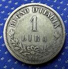 1863 Italy 1 Lire Coin M BN   .835 Silver   KM 15    #ZA21