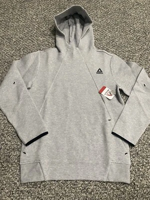 Reebok Mens Momentum Tech Knit Hoodie- Grey Heather - Large- Brand New w Tag - Image 1 of 4