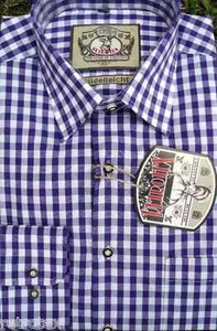 Venta Camisa tradicional en algodón lila blanco cuadros L-XL nueva, mega oferta - Imagen 1 de 2