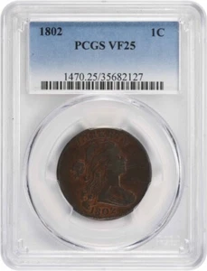 1802 Large Cent VF25 PCGS - Picture 1 of 2