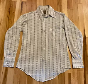 Camisa Vintage Jandy Place Barton Poliéster Nailon Mangas Largas Talla Mediana - Imagen 1 de 9