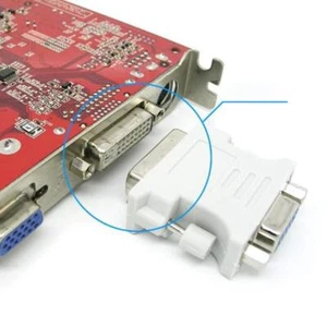 15 Pins White VGA Female to 24+1 pin DVI-D Male Adapter P5 Converter Y4J1 M1G0 - Zdjęcie 1 z 12