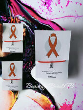 In awareness and support of Self Harm wish bracelet Orange Ribbon Charm Bracelet