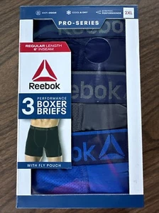 Reebok Mens Pro Series Performance Boxer Briefs 2XL 3-Pack Regular 6" Inseam New - Picture 1 of 10
