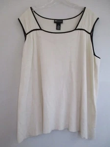 Maggie Barnes Women's Size 2XL XXL 22/24 Sleeveless Solid Ivory Blouse - Picture 1 of 12