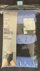 Ex M&S 5 Pack Full Briefs No VPL Microfibre Size 28 BNWT Ex Marks & Spencer - Picture 1 of 9