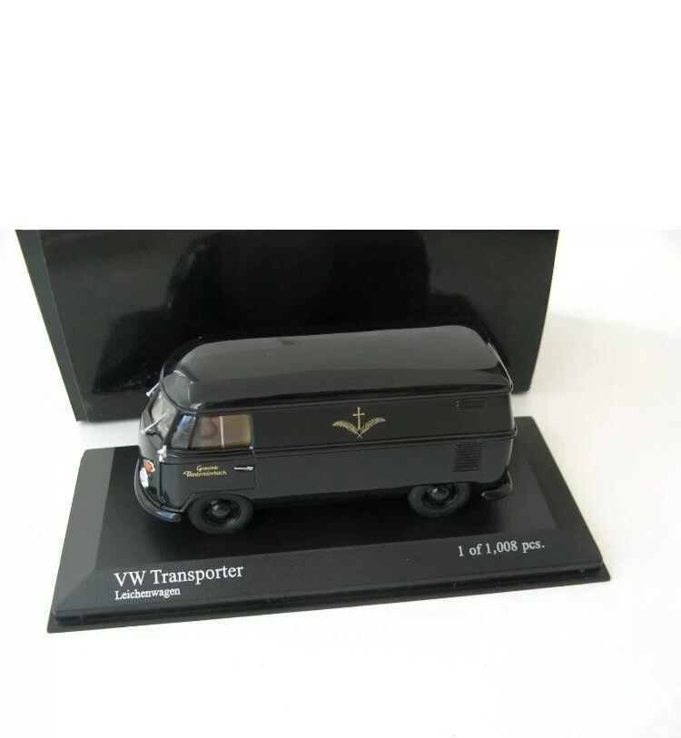 MUY RARO VW T1 COCHE FÚNEBRE FURGONETA 1966 NEGRO 1:43 MINICHAMPS Foto 1 de 1