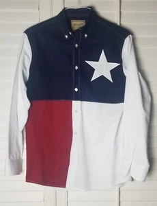 Wrangler Western Hemd Herren M Texas Lone Star Flagge Knopfleiste rot/weiß/blau - Bild 1 von 5