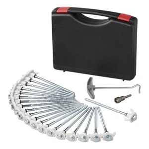 Zeltheringe 20er Set 20cm Metal schraubbar m Kunststoff Haken Erdschrauben Womo - Bild 1 von 6
