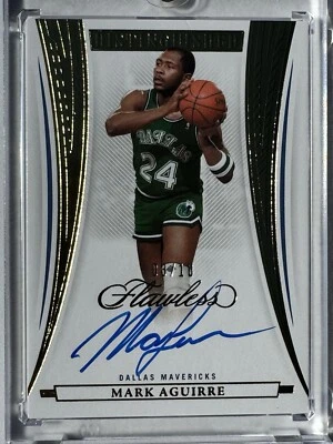 2021-22 Panini Flawless Distinguished Autos Mark Aguirre Gold Parallel SSP /10 - Image 1 of 2