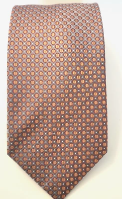 GEOFFREY BEENE Silk Tie Orange Gray White Geometric Men's Necktie 55.5 x 3.25 - Image 1 of 4