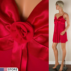 💖 VICTORIA SECRET Red Chiffon Satin Babydoll Lingerie Nightgown Bow Large